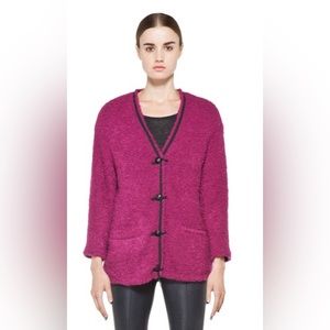 Kelly Wearstler Fuchsia Looped Boucle Seattle Jacket Large Alpaca/ Wool Blend